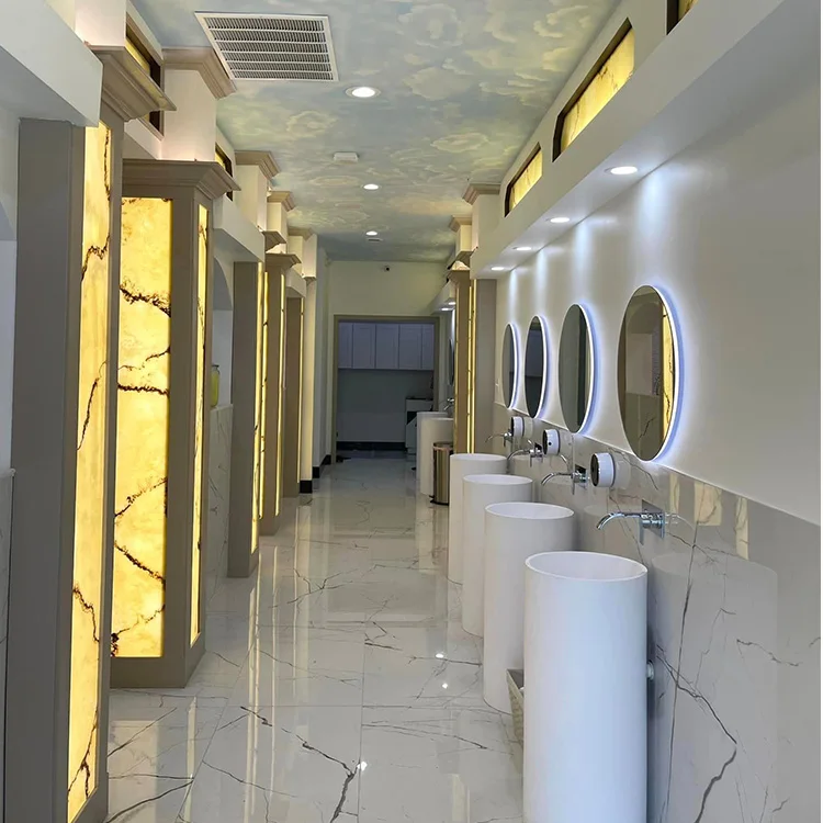 Flexible Alabaster Wall Panel Yellow Onyx Translucent Alabaster Onxy Stone For Indoor Column