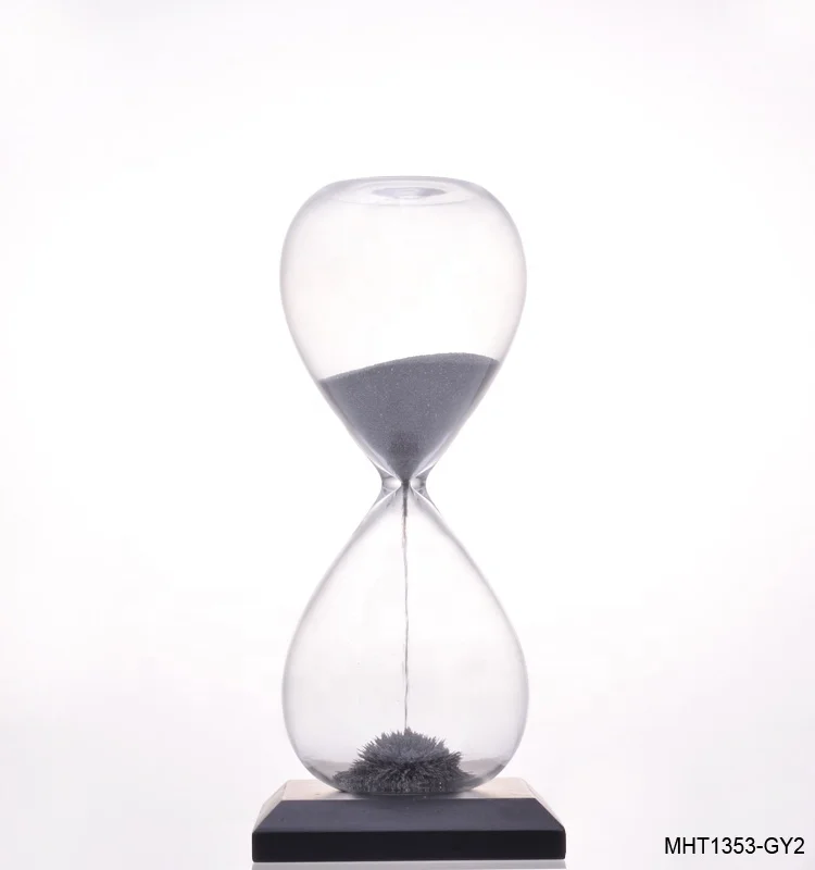 Hot selling new style promotion gifts for holidays and all festivals funny wooden base magnetic sand clock