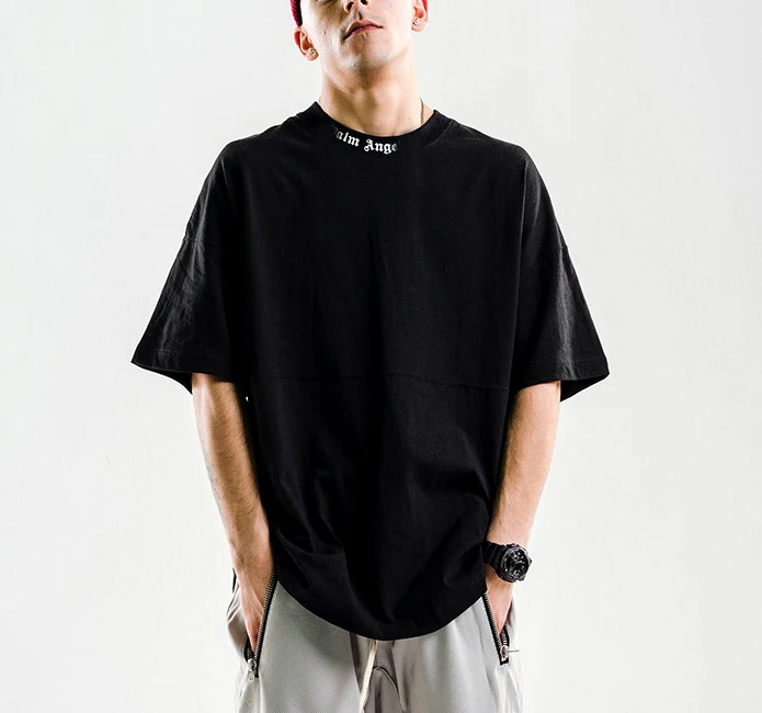 Модная Высококачественная Мужская водолазка в стиле хип-хоп на заказ, Повседневная Тяжелая Хлопковая мужская футболка большого размера