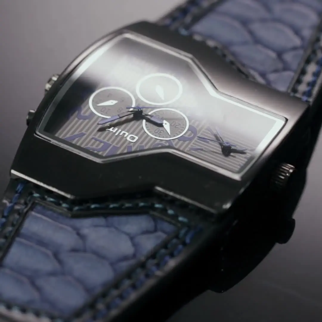 Oulm Hp1220B Luminous Military Leather Watch Strap Luxury Large Dial Casual Multifunction Men Style Alloy Quartz Watches