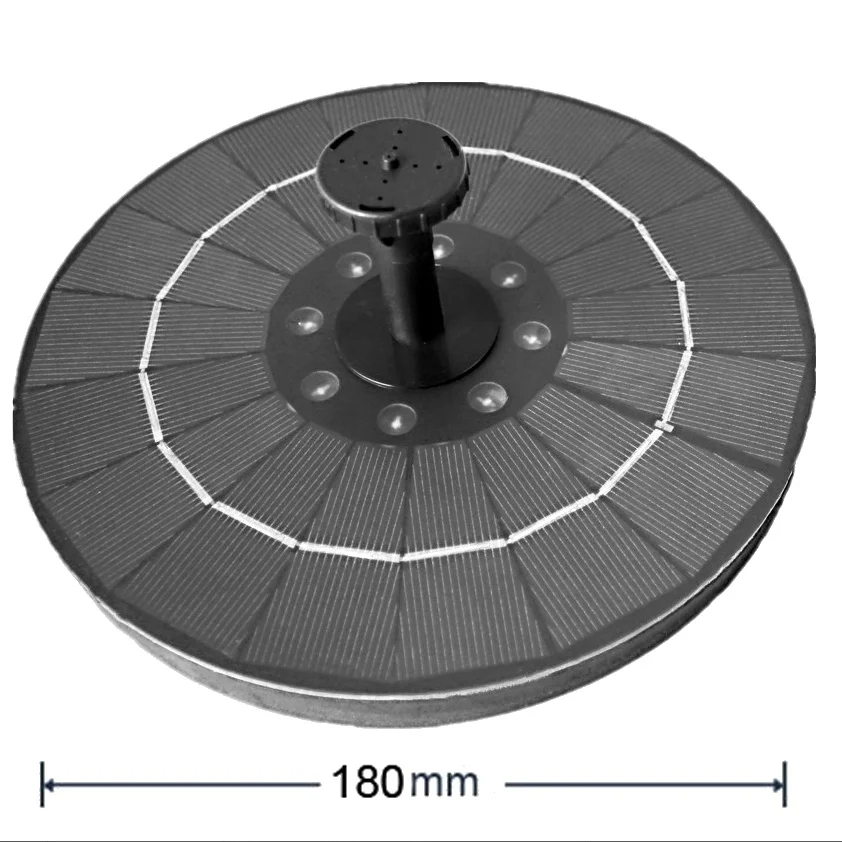 pool aquatic landscape water feature spray fountain solar powered water pump with RGB LED