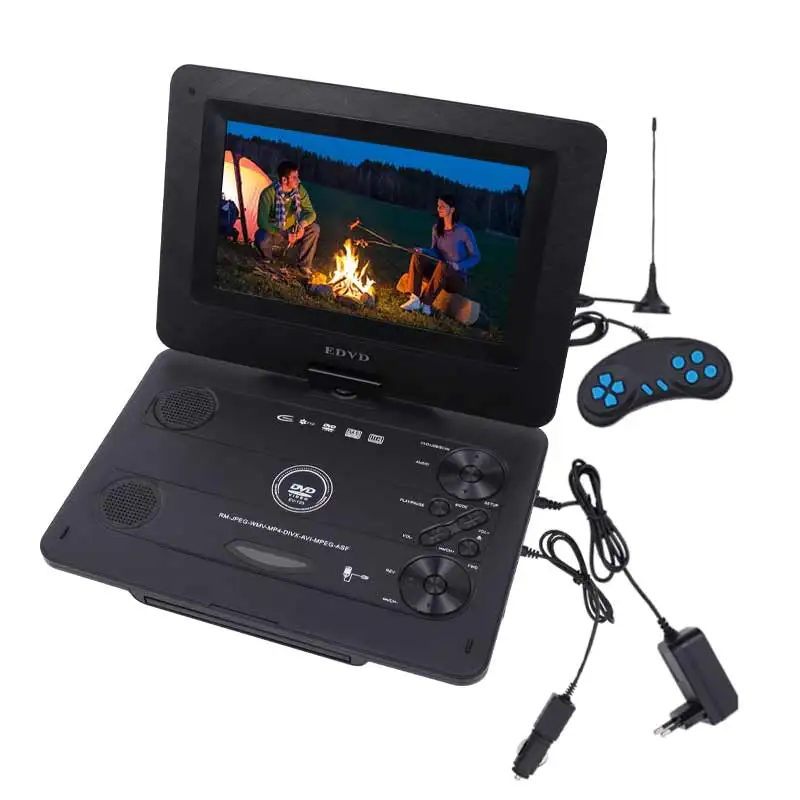 9.5 inch LED Portable TV rechargeable Battery USB Portable DVD Player