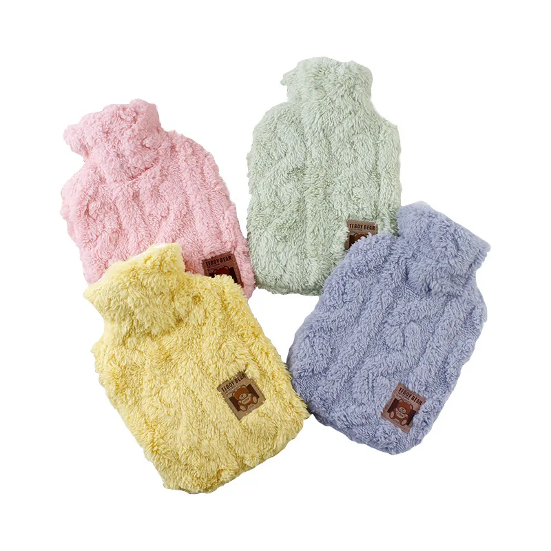 hand warmer portable hot water bottle with cover high quality plush hot water bottle soft hot-water bag