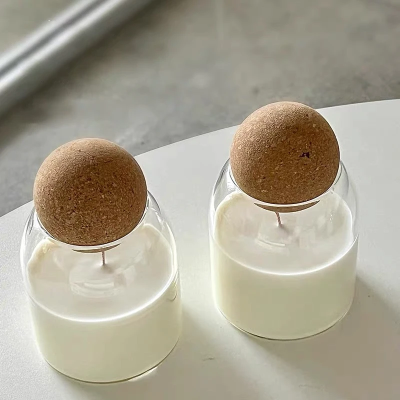 ball cork 20cl 4oz 10 oz 8oz 6oz  14oz  luxury empty transparent candle  glass jars with lid container