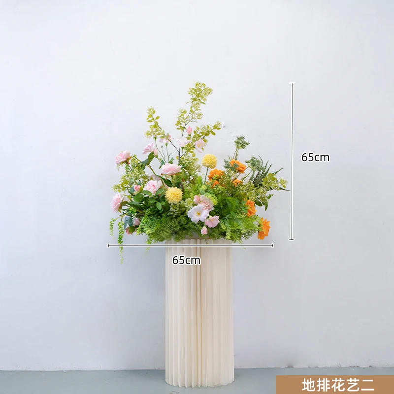 2024 New Forest Style Flower Row Ball Silk Flower Wedding Layout Background Decorative Flowers