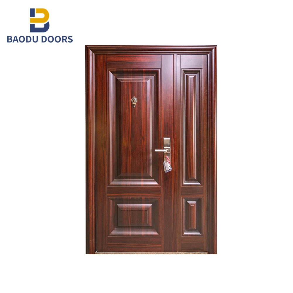 Modern main entrance door pivot and exterior door steel security with single main door exterior iron gate price