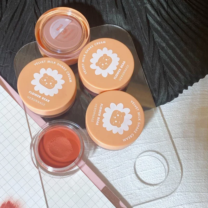 Bear monochrome blush peach eye shadow flower repair matte natural rouge powder