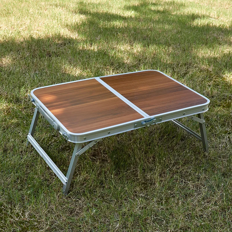 Adjustable Camping Chair and Portable Aluminum Table Solid Wood Outdoor Furniture for Picnics and Laptop Use for School