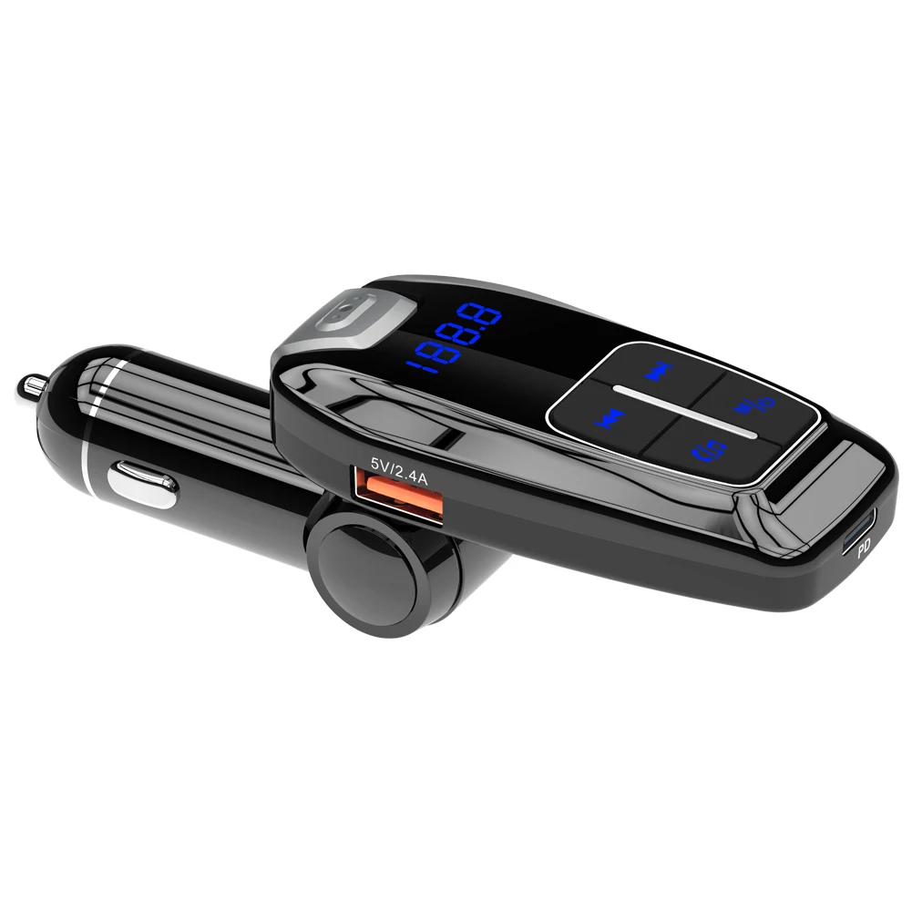 FM Transmitter Handsfree Car Kit MP3 Player With Digital PD3.0 Dual USB Car Charger FM Modulator Transmitter