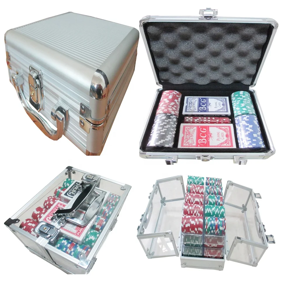 500 Moq New Design Playing Card Set Aluminum Suitcase Casino Poker Chip Set