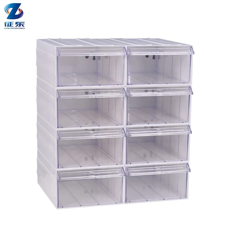 Factory direct sales electronic plastic drawer  type storage spare parts box with dividers