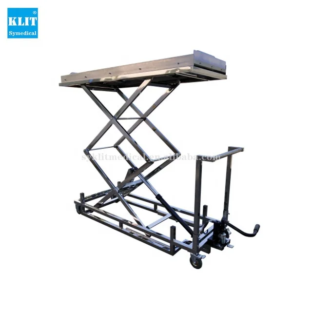 Provide customizable size mortuary coffin trolley lift/Mortuary Scissor Lift/Funeral Body Lifting Corpse Cart