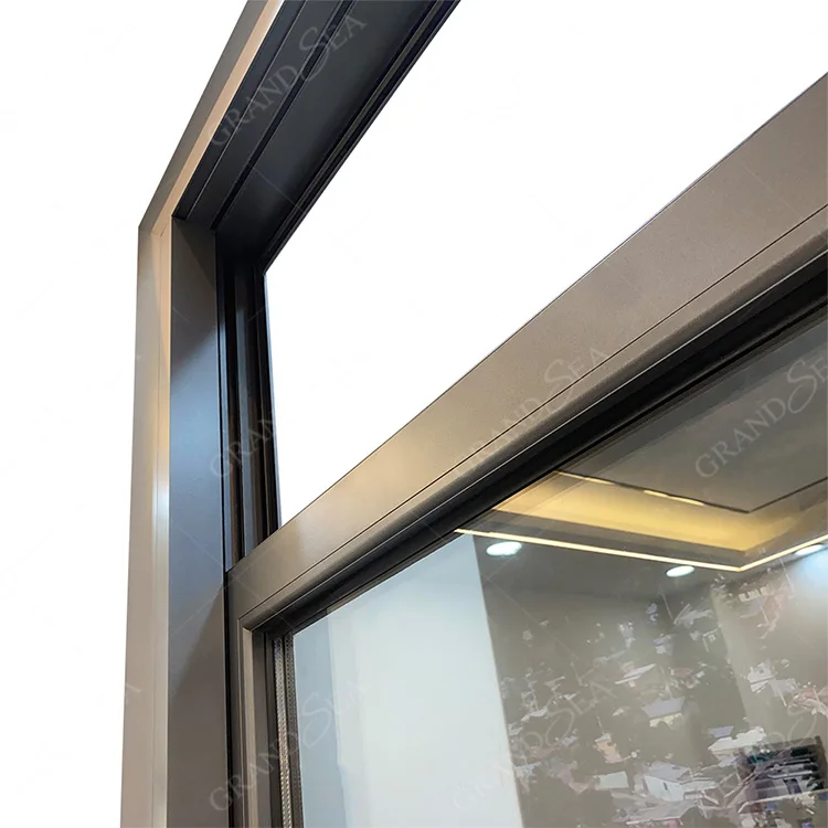 Aluminum window Large Size Double Glass Aluminum Frame Single Hung Automatic Vertical Slide Electric Lift Up Window