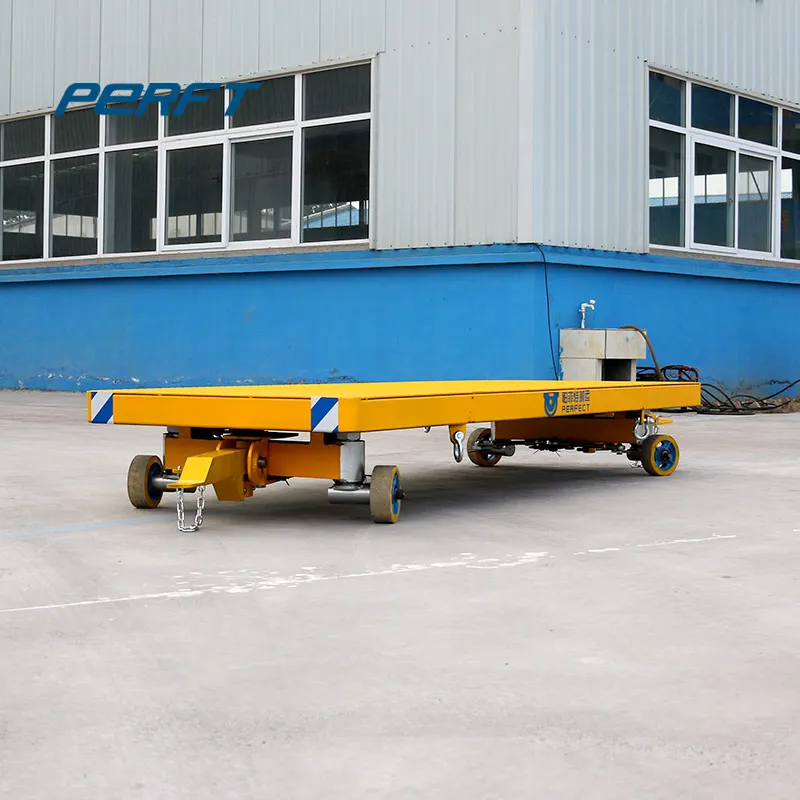 tractor towable wagon trackless motorized transfer trolley for foundry environment 50 ton