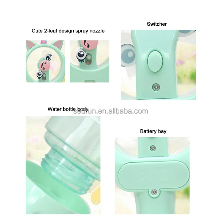 2022 Portable Air Cooler Outdoor Mini Water Spray Mist Fan for Battery Operated