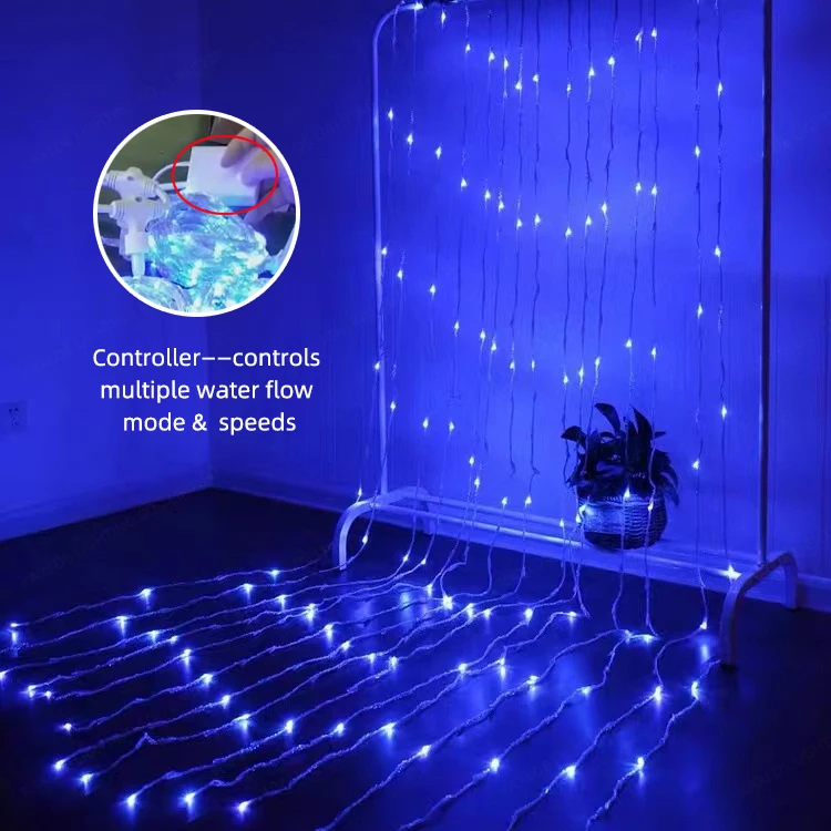 led curtain waterfall light Christmas day full of stars window decoration light string manufacturers