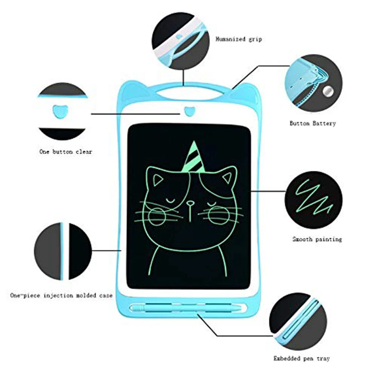 Toy For 3 4 5 6 7 Year Old Girls Toddler Electronic 12 Inch Drawing Doodle Board Cat LCD Kids Writing Tablet