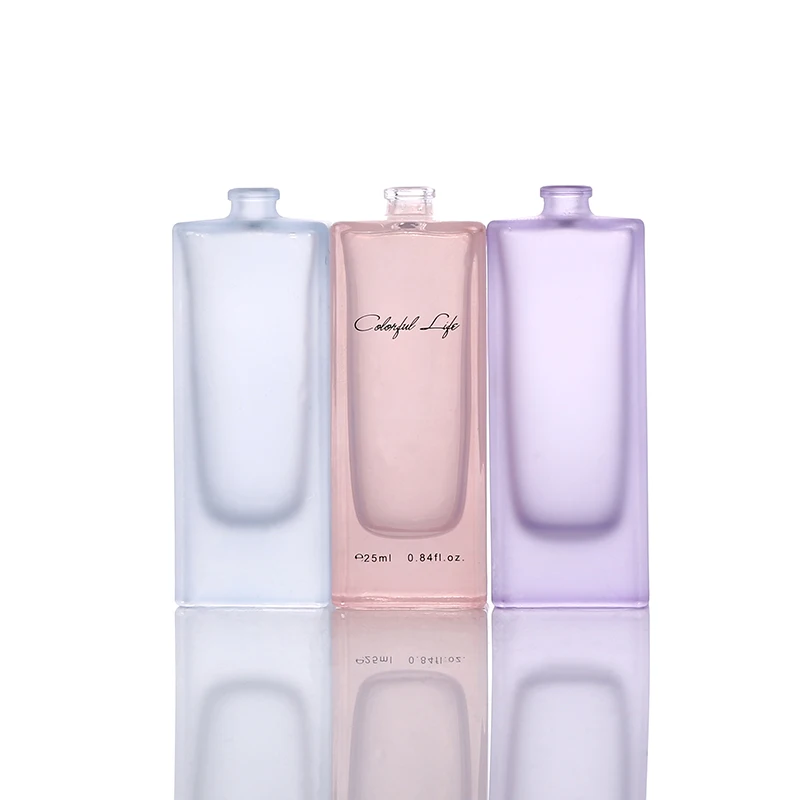 30ml color perfume spray color bottle screen printing logo flat square glass perfume