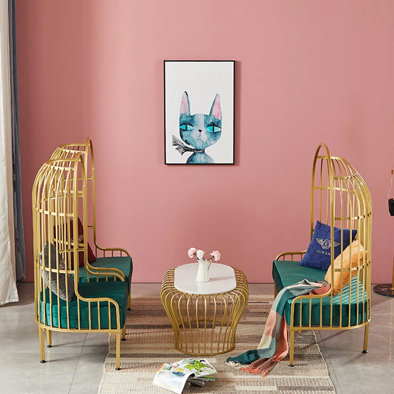 indoor furniture super comfortable soft metal fram elegant lazy single sofa for rest room