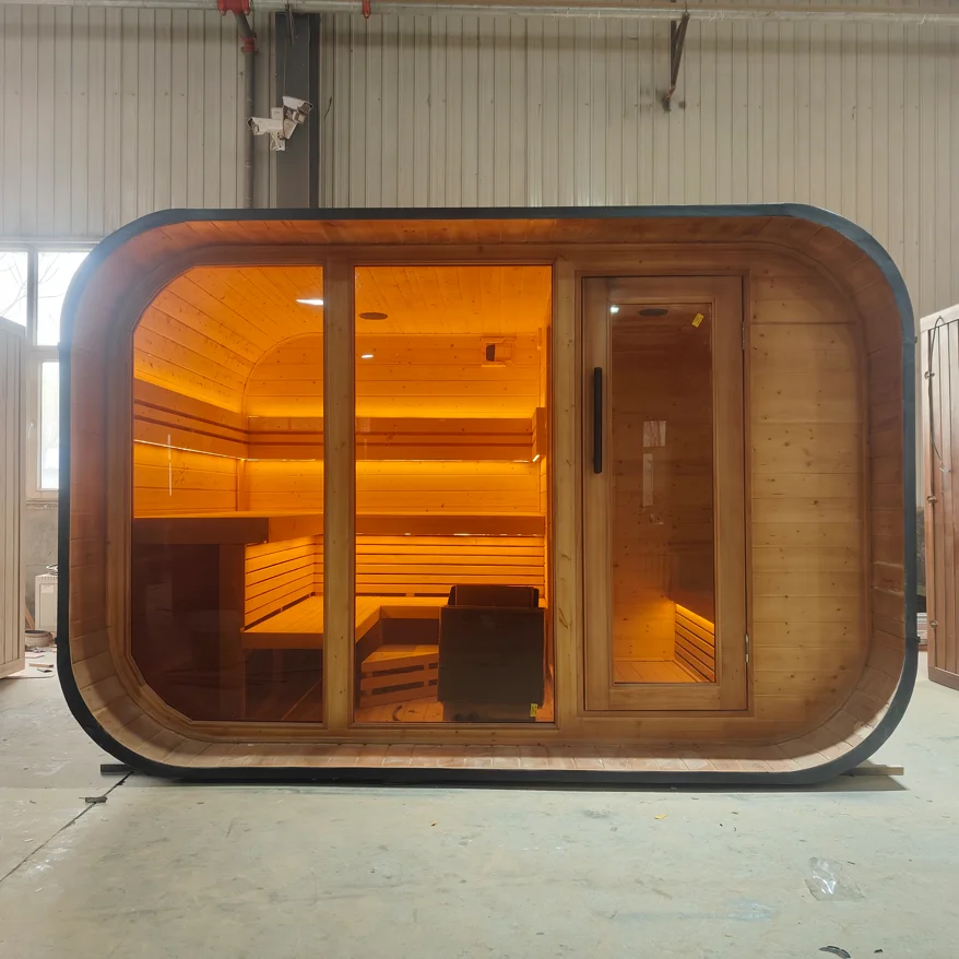 New Design Modern Outdoor Golden Designs Elite Catalonia Sauna Wood Burning