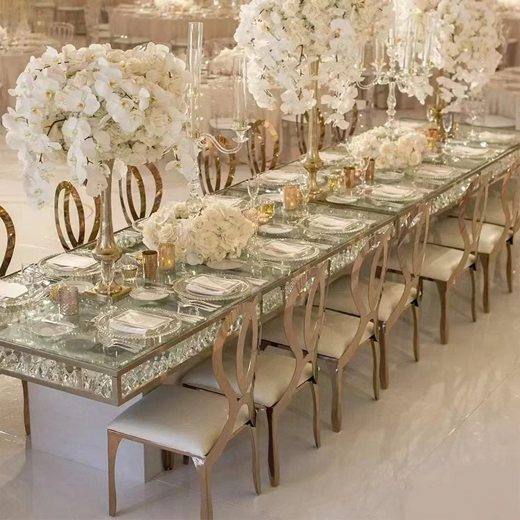 Banquet Party Event Wedding Furniture Rental Fancy Gold stainless Steel Hotel Banquet round back Dining Chair Cheap Price