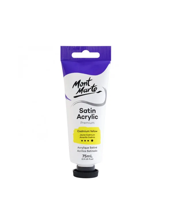 Mont Marte Satin Acrylic 75ml - Cadmium Yellow artist acrylic paint