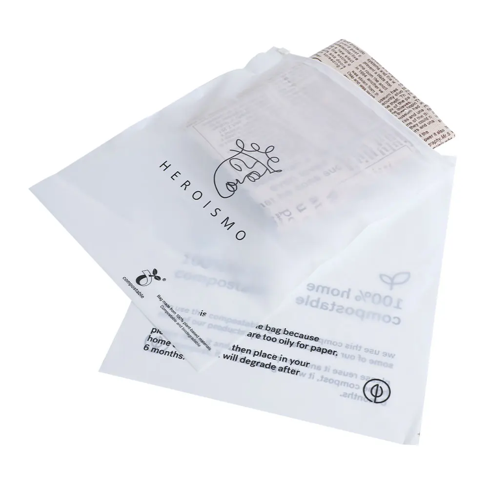 XCGS Wholesale Custom Size 100% Biodegradable PBAT Zipper Bags For Clothing Packaging
