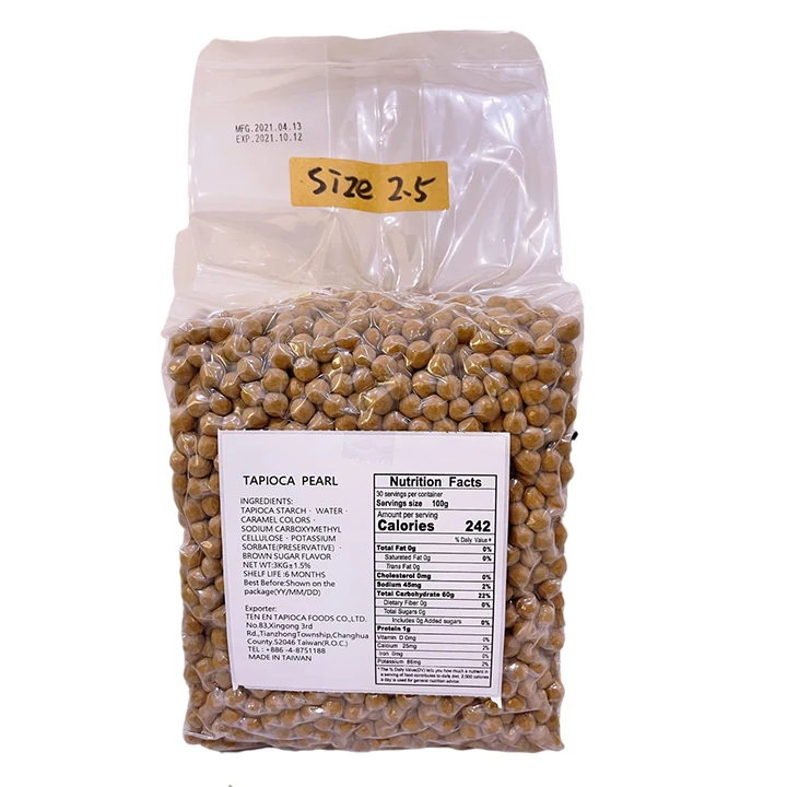 Hot selling Taiwan brown sugar tapioca pearl for instant bubble tea kit 100g instant jelly boba 30g milk tea powder straw