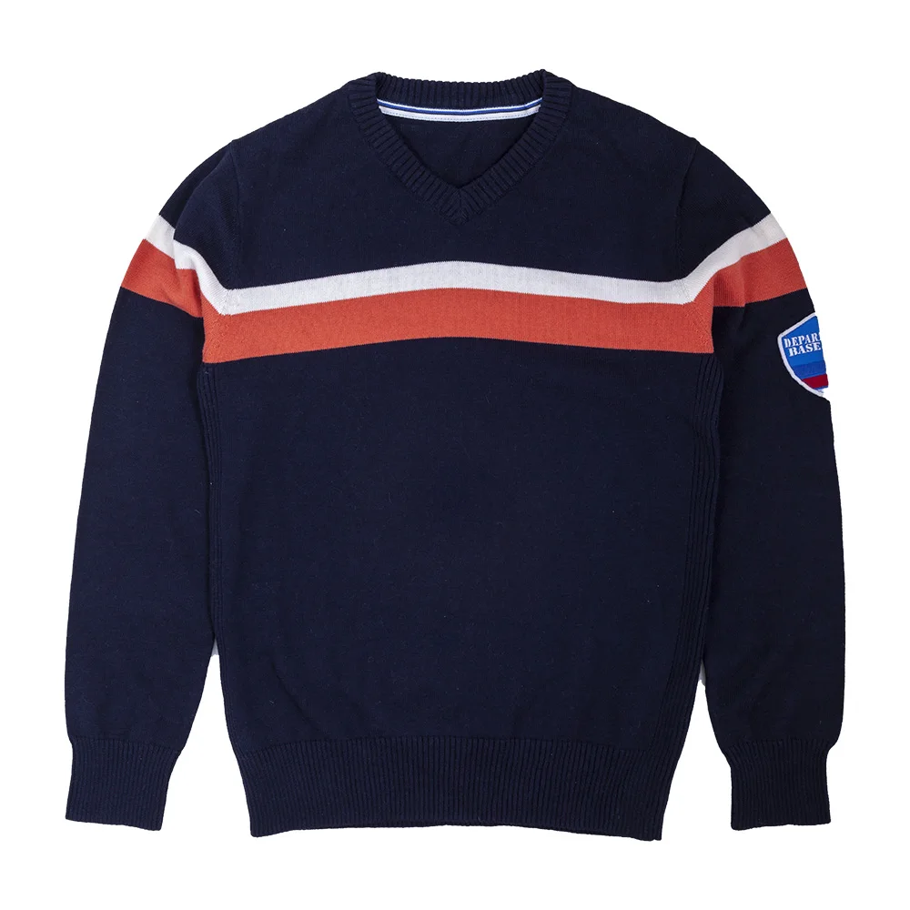 
High classic baby boys striped knitted sweater cotton brand pullover kids clothes for boys 