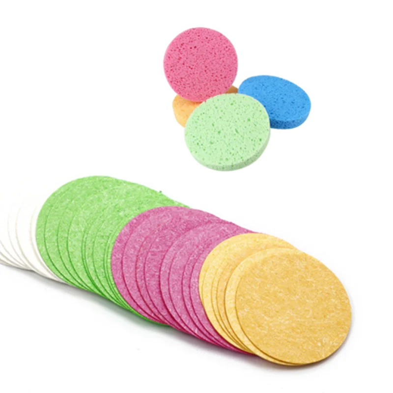Factory Direct Reusable Degradable Cosmetics Compressed Natural Cellulose Facial Exfoliating Cleansing Sponge