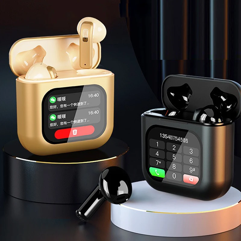 Hot selling MP3 earbuds 2 in 1 dial 8GB memory high quality tws wireless Smart bass 5.4 bluetooth earphone with touch screen