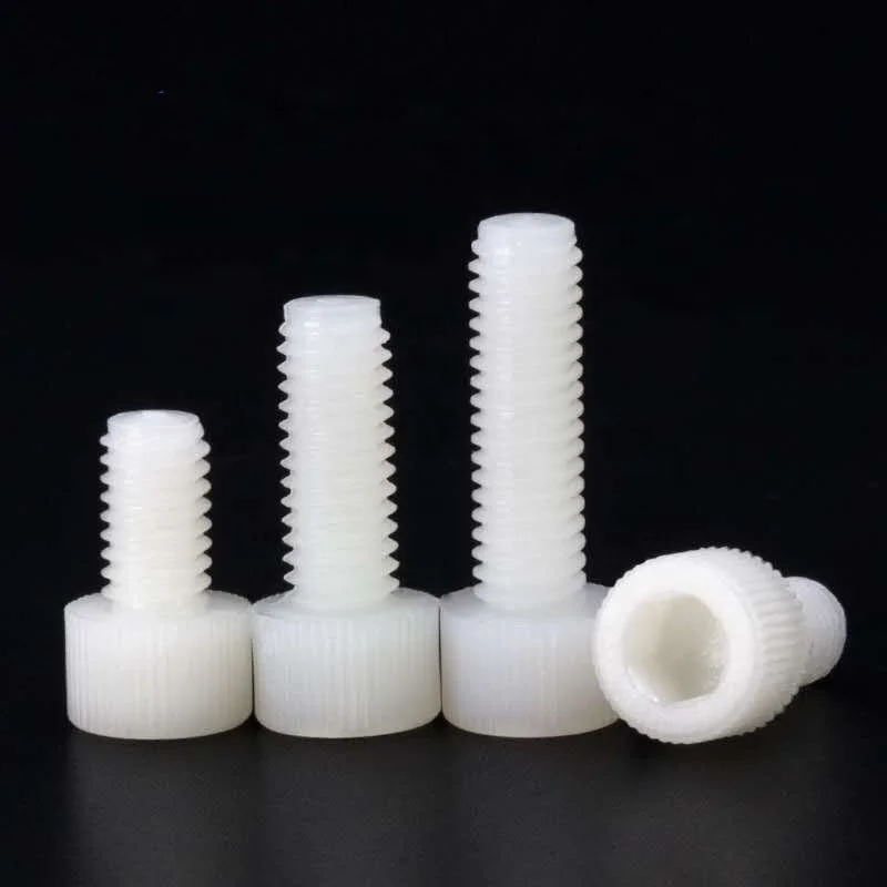 Sandingsheng in stock high quality white black PA66 polyamide plastic nylon hexagon socket cap bolt