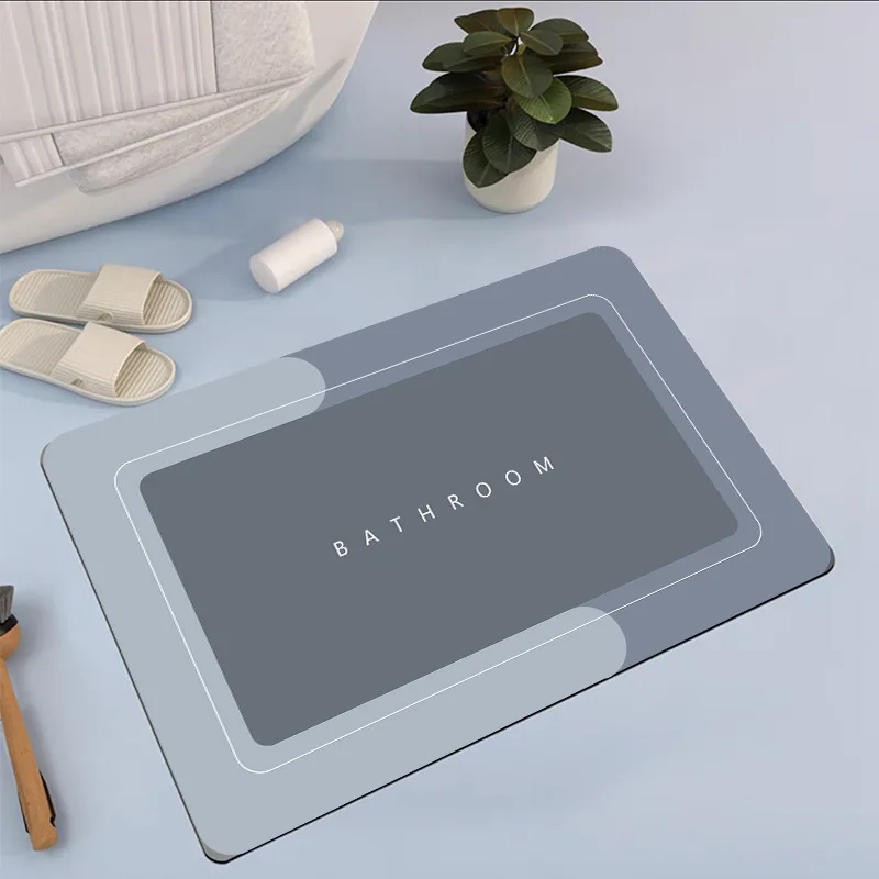 Bath Mat Super Absorbent Non Slip Diatom Mud Bathroom Rug Quick Drying Bath Shower Rug Kitchen Entrance Door Mats Home Floor Mat