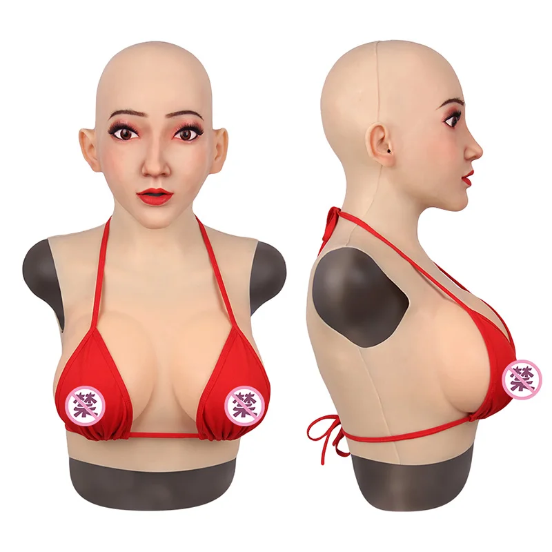 silicone mask Make Up Beauty Face Mask Cosplay Masquerade Supplies Crossdresser Realistic Silicone Female Mask with breast