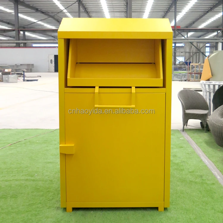 Factory Customized Large Clothing Donation Box Steel Collection Drop Off Metal Clothing Donation Bin