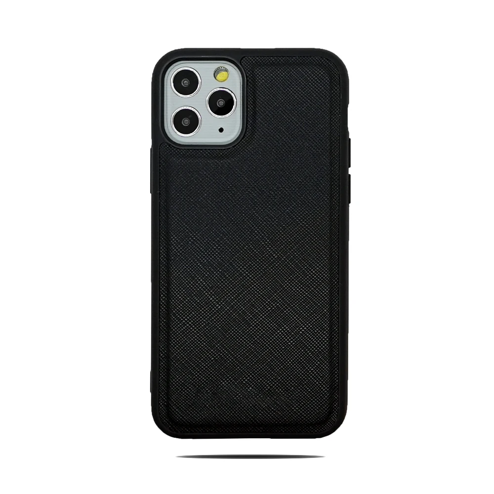 Inventory PU saffiano 3D raised leather mobile phone case cover for iPhone 11 pro Max in stock