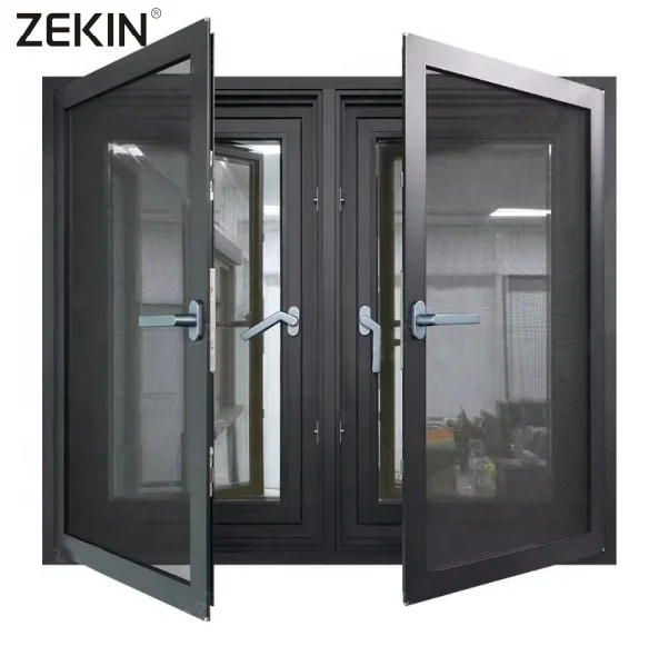 Thermal break aluminum frame double glazed window aluminum casement windows