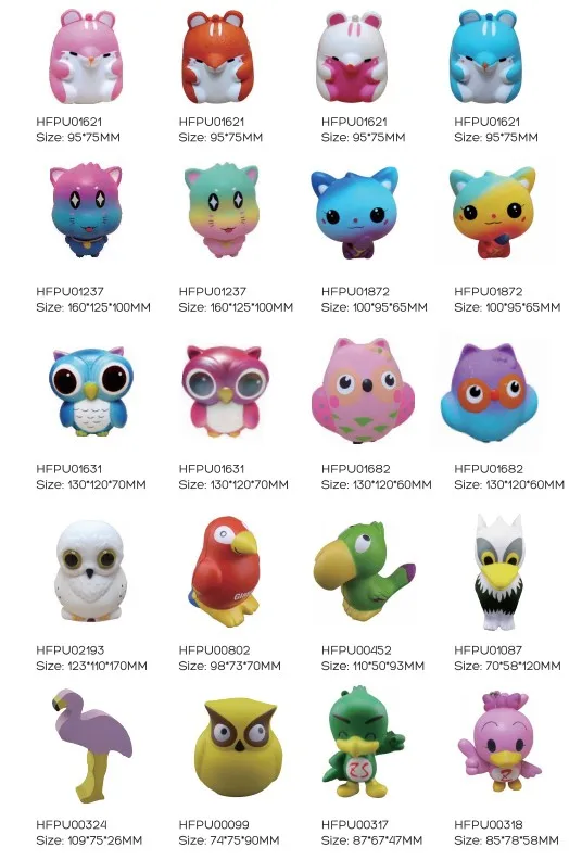 Soft Slow Rising PU Stress Jumbo Squishy Squirrel Promotion Toys Customized Squishy PU Foam Squirrel