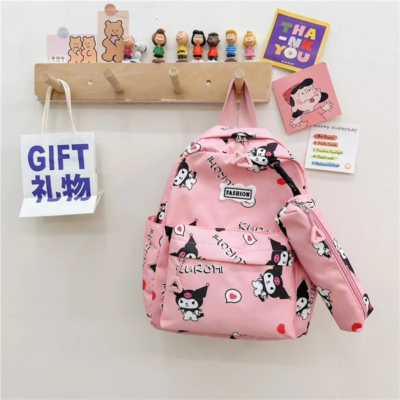 Wholesale Cartoon Kids' Backpacks Cool Kuromi School Bags with Pencil Case Waterproof Oxford Shoulders Bag Promotional Gifts