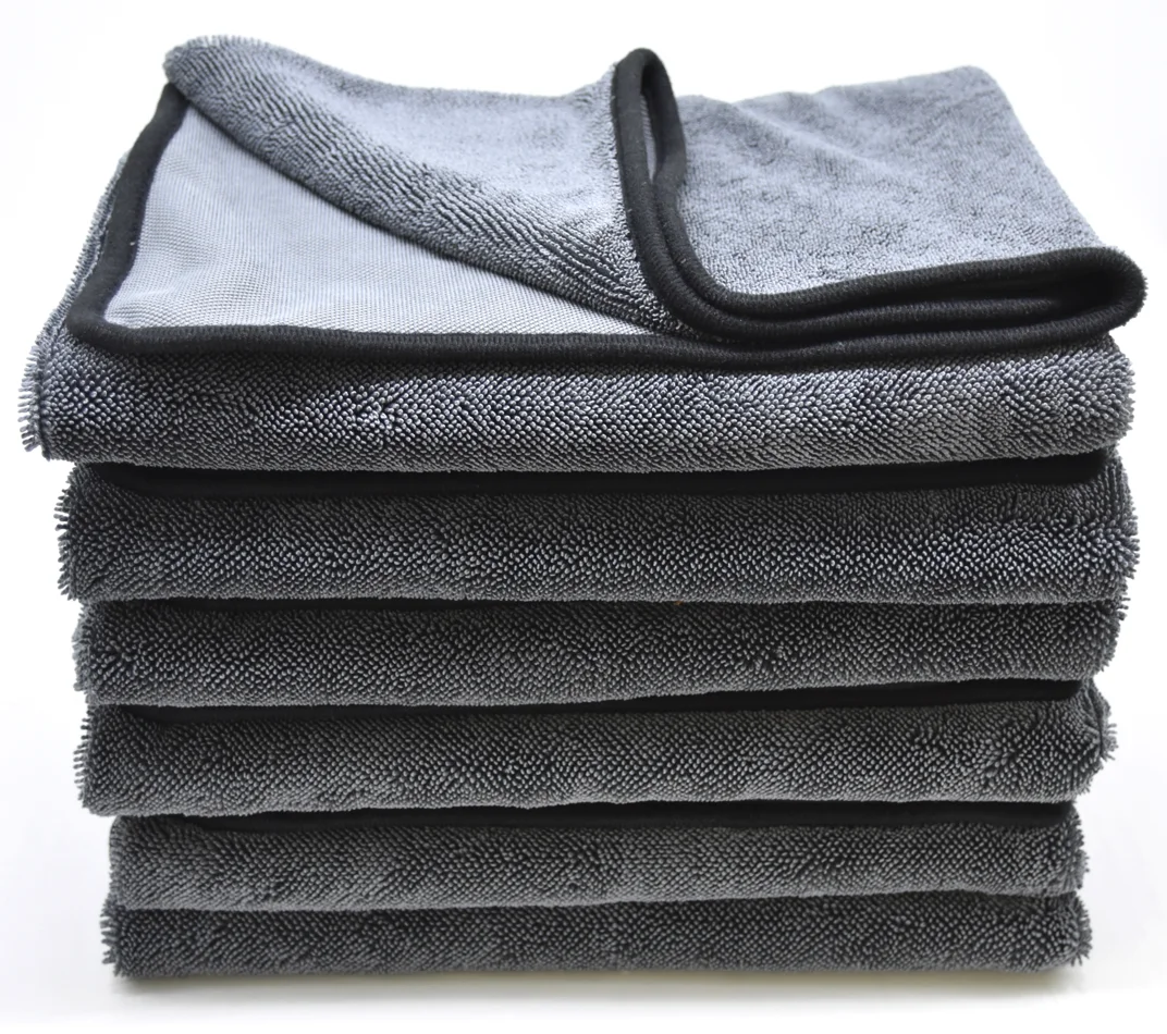 Single looped twisted microfiber car drying towel micro fiber Soft Breathable cleaning cloth for car washing