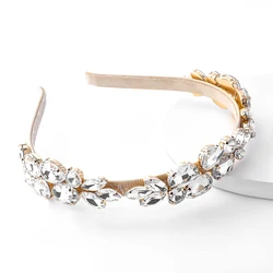 custom shower wash face spa dainty super sparkle velvet fabric pave multi color glass crystal headband for women