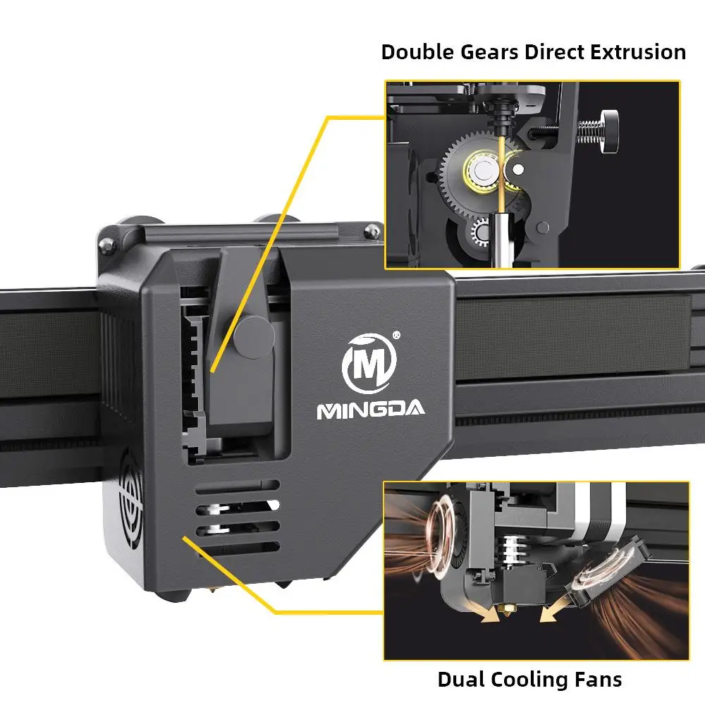 Hot Sell MINGDA Magician Pro 3D Printer FDM Printer with Auto Leveling Double Gears Direct Extrusion Resume Printing