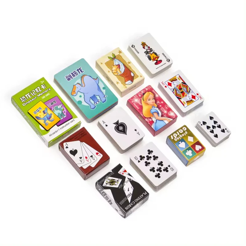 Custom Solitaire Poker Cards Printed Business Logo Saudi Arabia Board Game Make Mini Paper Playing Cards for Kids