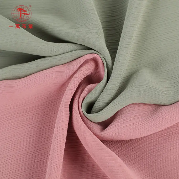 100D polyester crinkle chiffon plain comfortable chiffon fabric