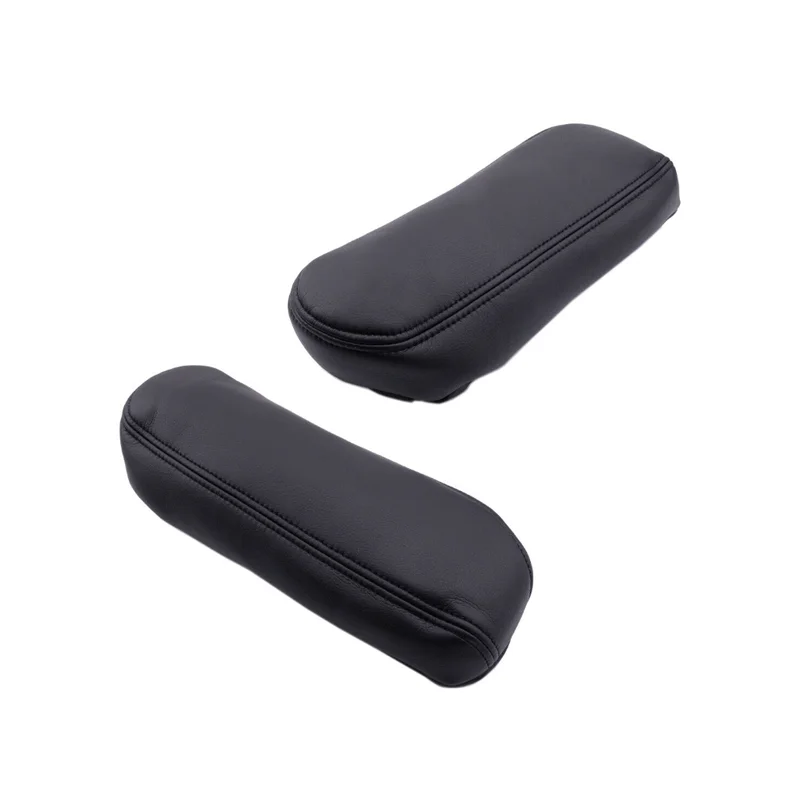 L+R Black Leather Seat Armrest Cover fit for Ford F250 F350 Excursion Lariat 1999-2007