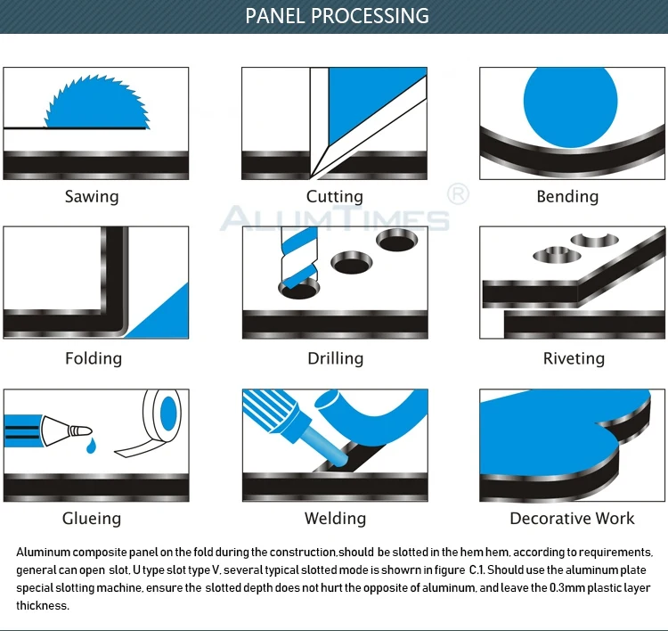 Alumtimes Alucobond ACM Facade Plastic Plate For Cladding Wall Fireproof Mirror For Advertising Board Aluminum Composite Panel