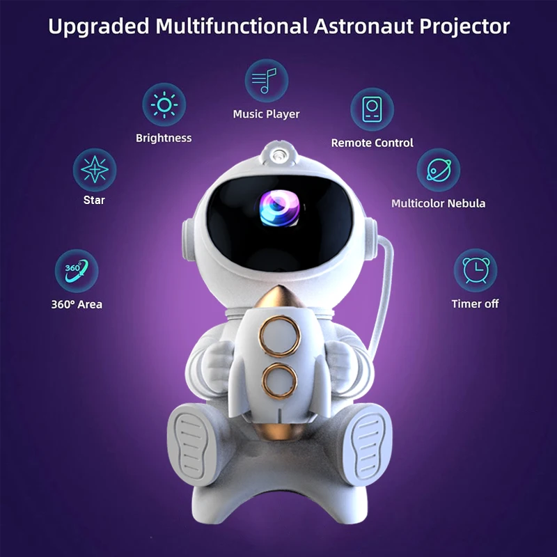 Sitting Astronaut Projector Ocean Wave Star Light galaxy projector Kid gift led Astronaut Lamp Starry Night Light with Speaker