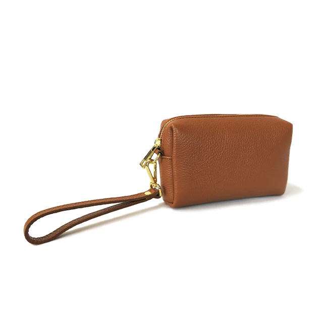 Best Sale Italy New Design Genuine Calf Leather Small Wristlet Pouch Bag Fashionable For Everyday Wear