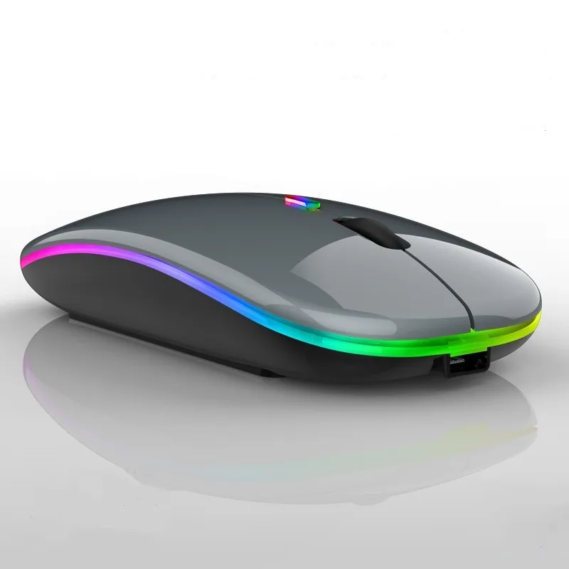 Заводская цена 2 4 ГГц перезаряжаемая rgb мышь Беспроводная
