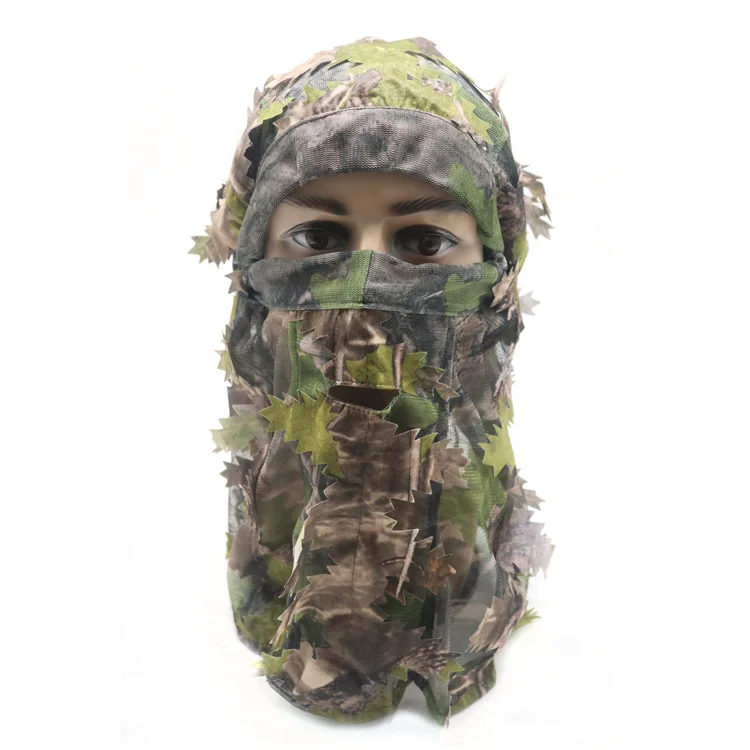 Ghillie Camouflage Leafy Hat 3D Full Face Mask Headwear Turkey Camo Hunter Hunting Accessories